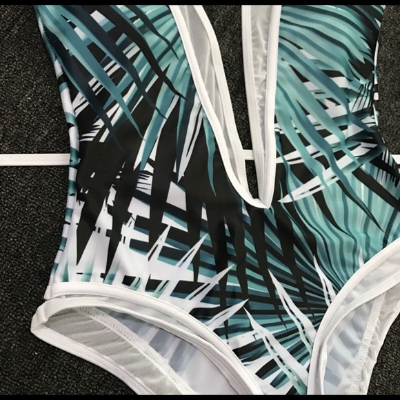 230.  Bamboo print Monokini - Picture 2 of 4